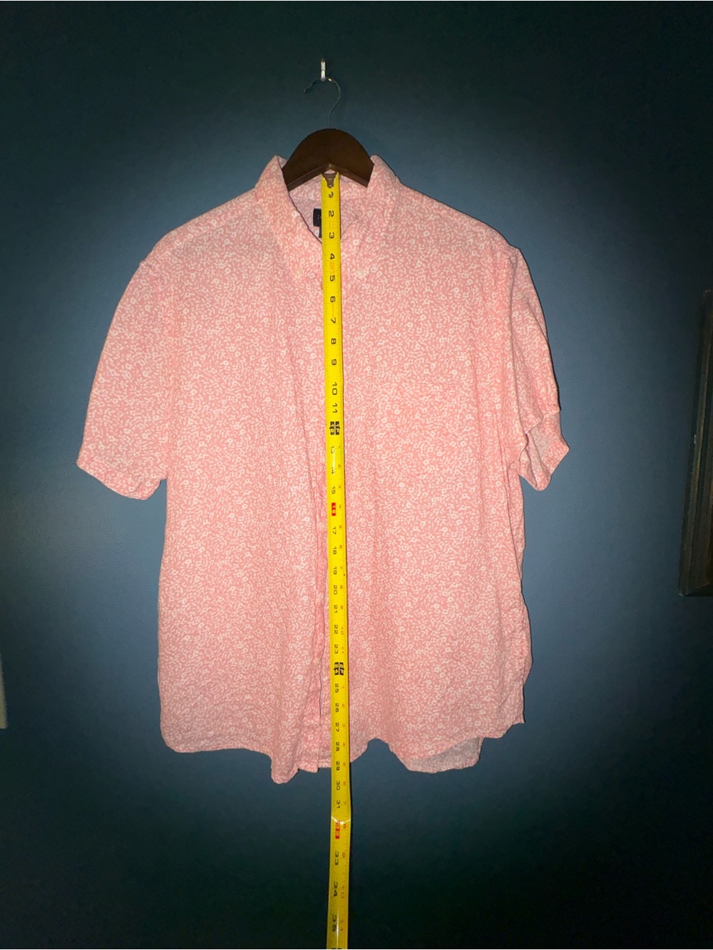 J.Crew Men's XL Coral Linen Cotton Short Sleeve Button Up Shirt - Picture 8 of 9
